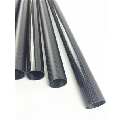 Tubo de fibra de carbono de sarja de 25 mm