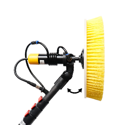 Escova de limpeza giratória elétrica de cabeça única para painel solar